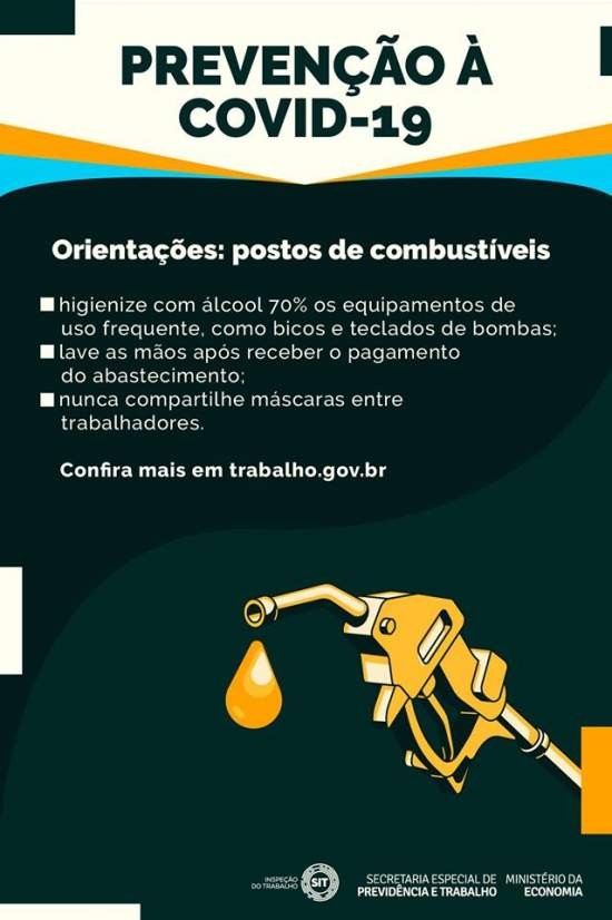 Orientações sobre saúde e segurança durante a pandemia.