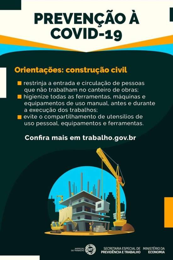 Orientações sobre saúde e segurança durante a pandemia.